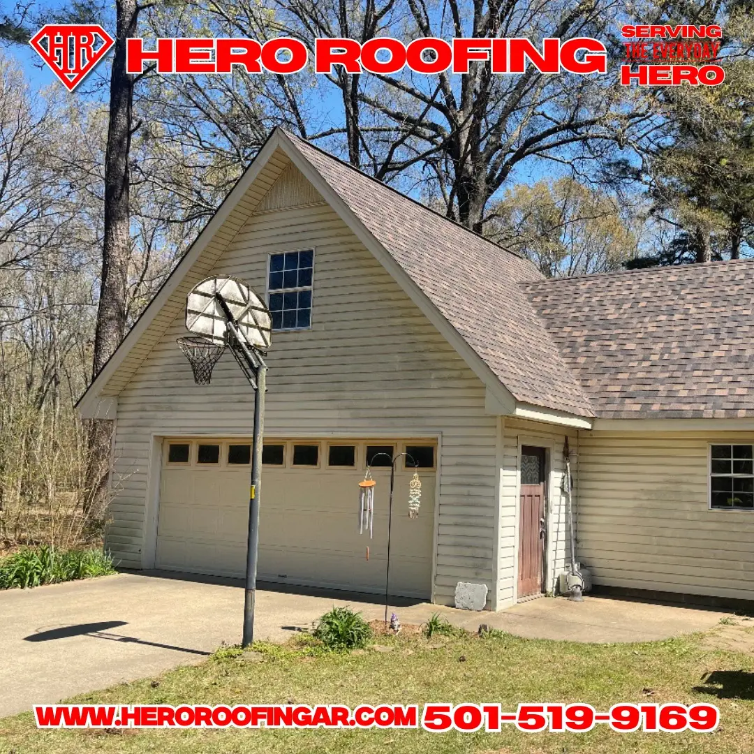 New roof installation in Central Arkansas — asphalt shingle roof installed by Hero Roofing