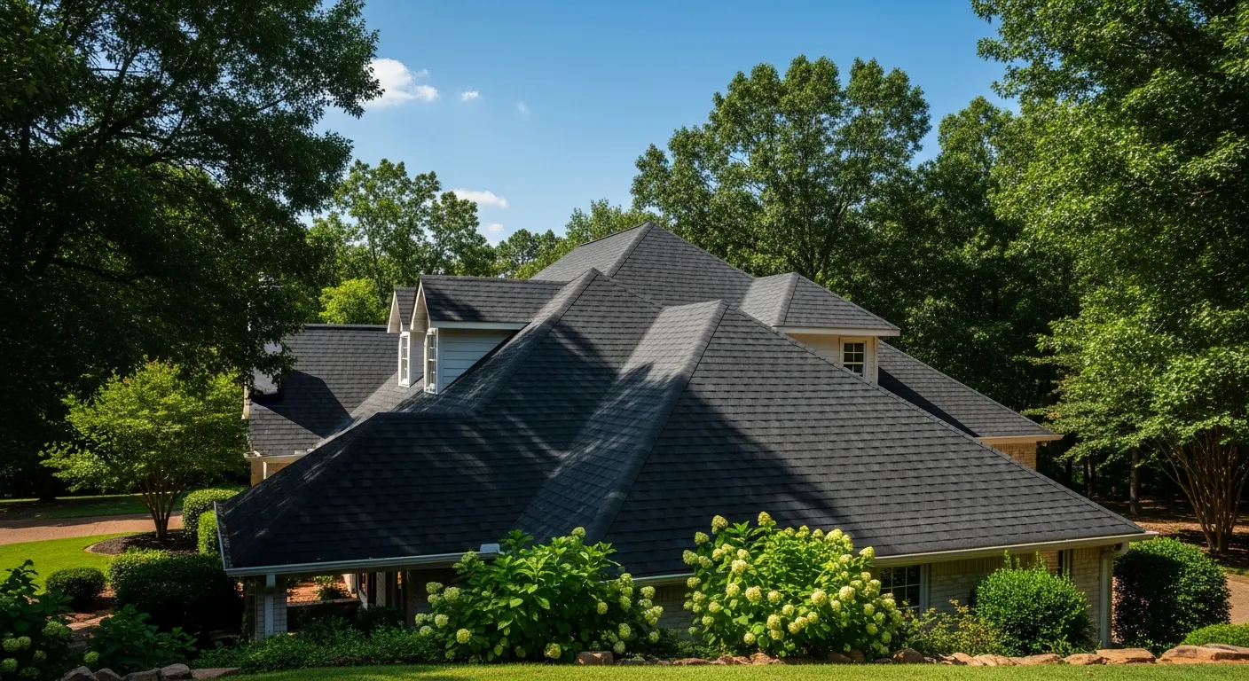 Completed roof replacement on a residential home in Central Arkansas by Hero Roofing