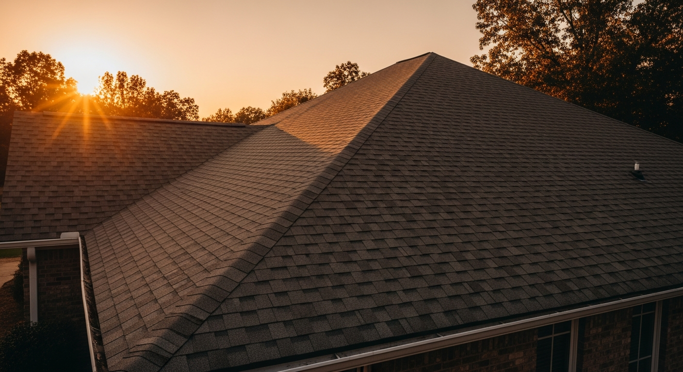 Completed roof replacement on a residential home in Central Arkansas by Hero Roofing